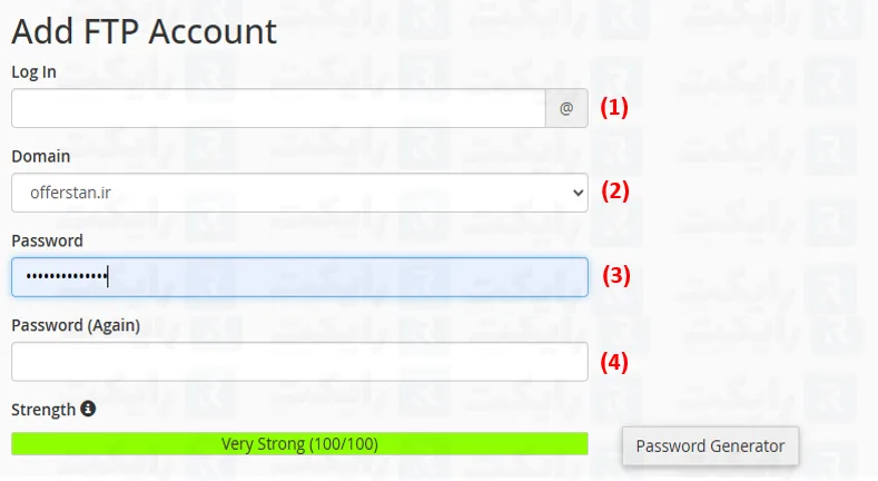مراحل ساخت اکانت FTP در سی پنل