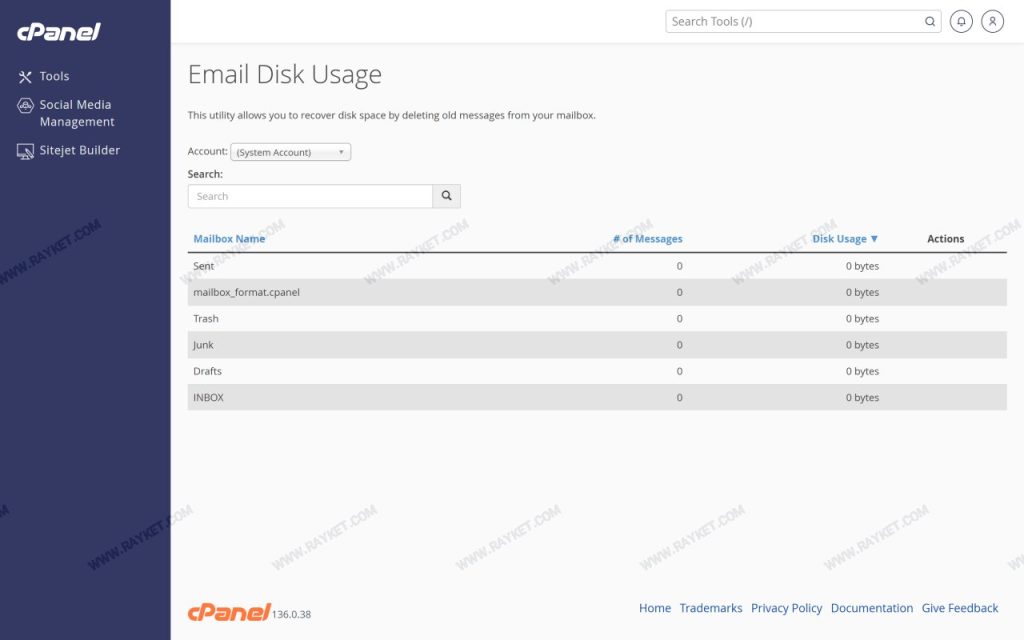 ابزار Email Disk Usage در سیپنل