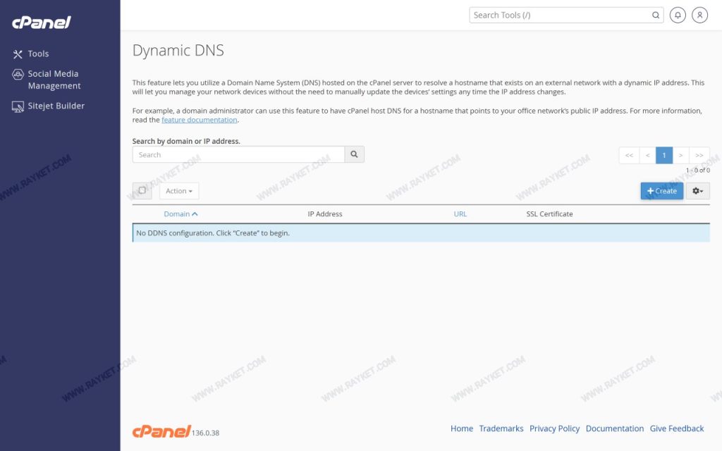 ابزار Dynamic DNS در سیپنل