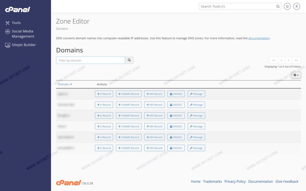 ابزار Zone Editor در سیپنل برای مدیریت رکوردهای DNS